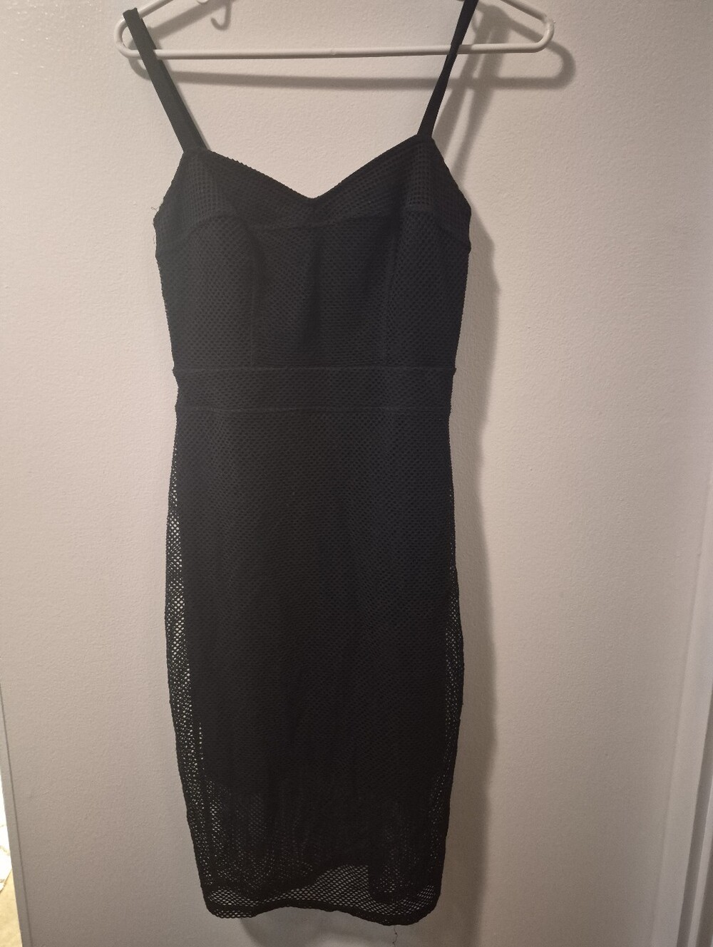 Express Black Mesh Bodycon Slip Dress